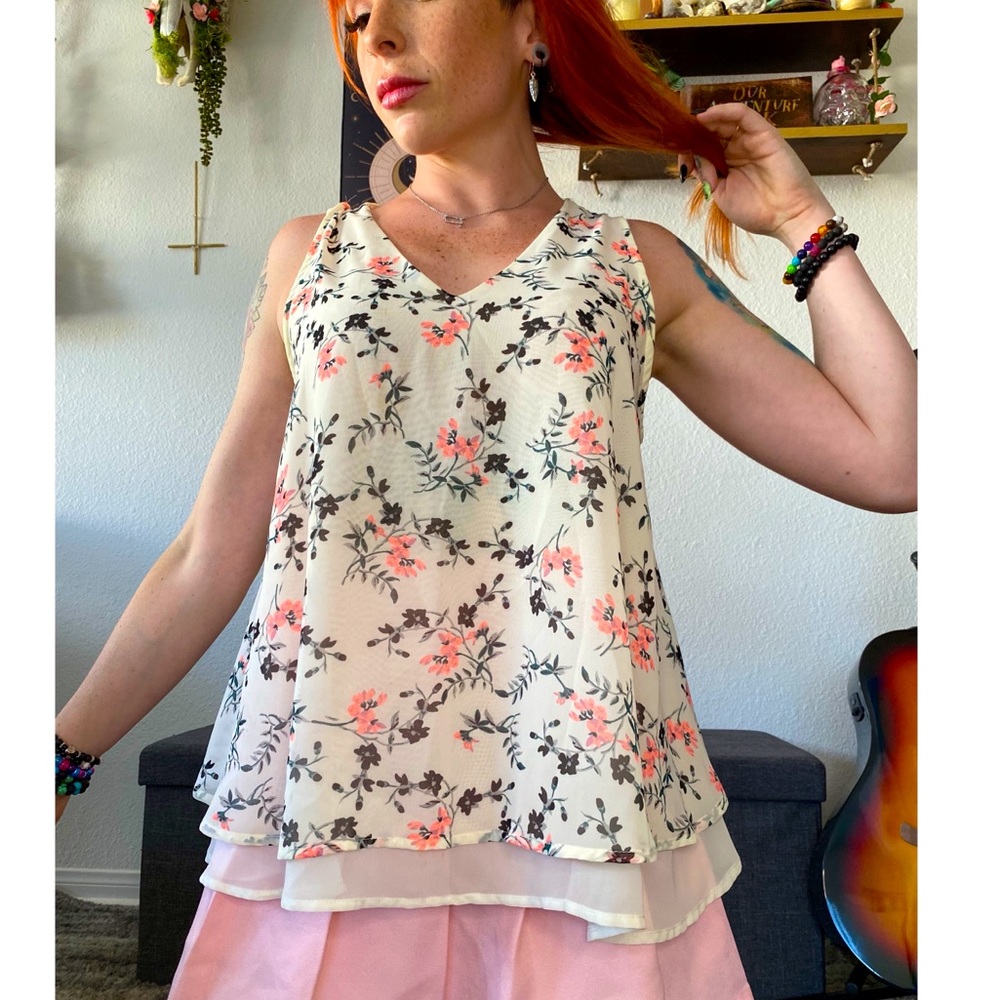 Floral V Neck Blouse